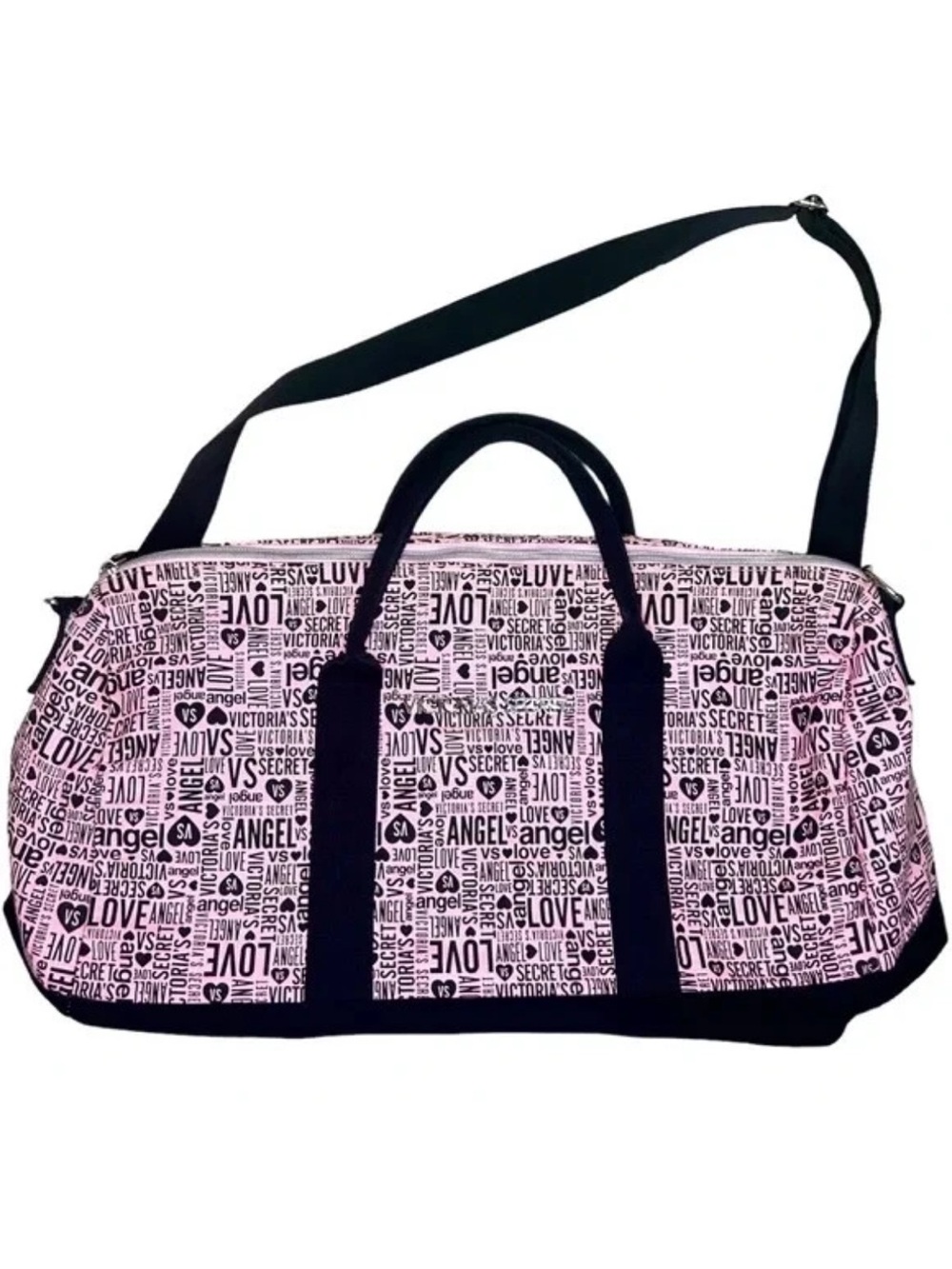 NWT Victoria's Secret Pink & Black Getaway Travel Duffle Tote Bag